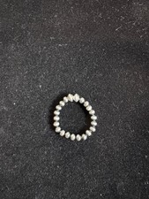Sterling Silver Beaded Stretchy Ring