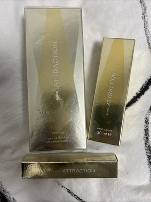 AVON Set 3er Attraction Eau de Parfum 50ml + Taschenspray 10ml  Handlotion 30 ml