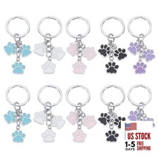 5 Color Paw Print Keychain 10Pcs Dog Claw Paw Purse Charms Metal Key Chain