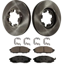 Front Brake Disc and Pad Kit For 2000-2004 Nissan Xterra Ceramic Plain Surface