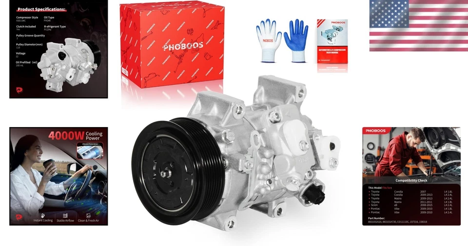 A/C Compressor Clutch Compatible with Toyota Corolla Matrix Scion xB Pontiac ... - Изображение 2 из 4