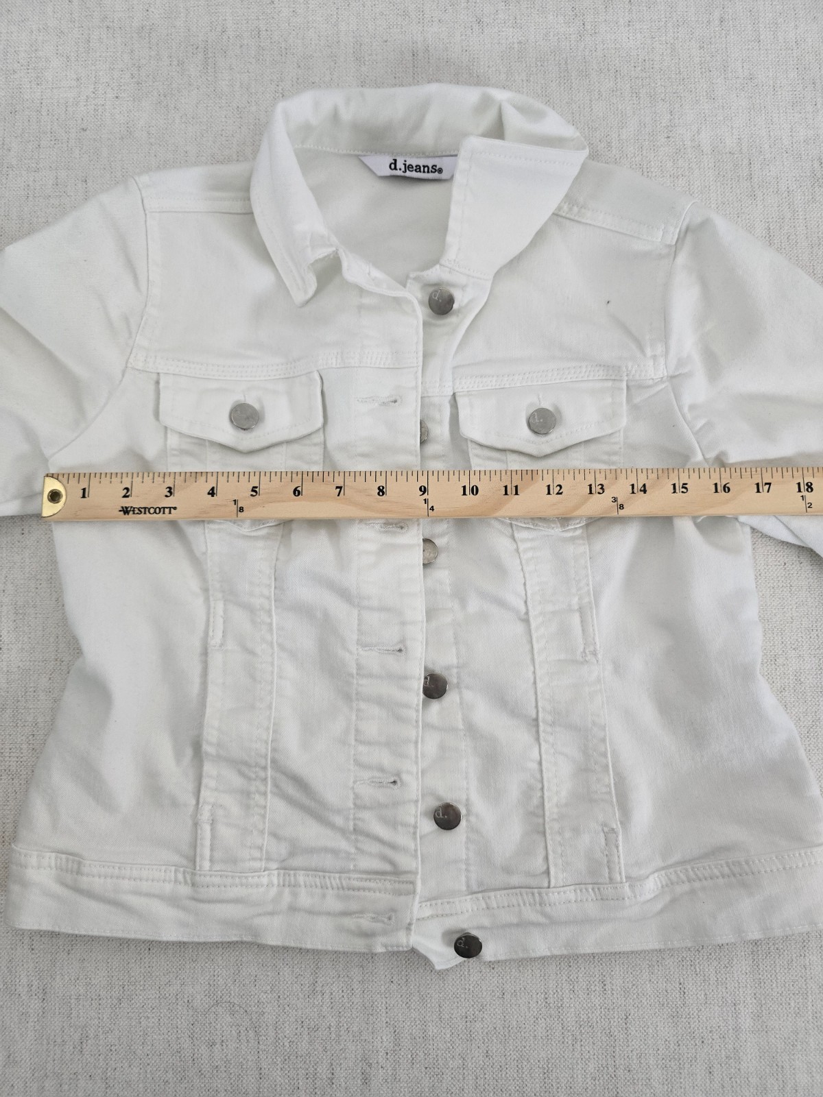 d.jeans Basic Jacket Womens Medium White Denim St… - image 4