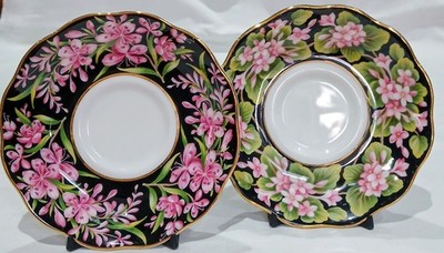 2 × ROYAL ALBERT PROVINCIAL FLOWERS UNTERTASSEN, FEUERKRAUT & MAYFLOWER BONE CHINA