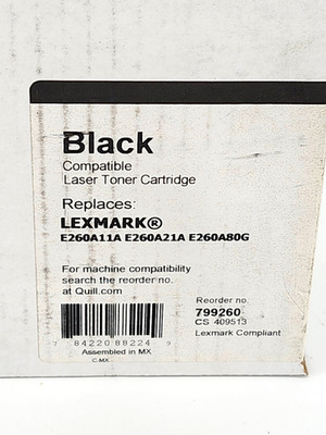 Lexmark E260A11A E260A21A E260A80G Black Toner Cartridge
