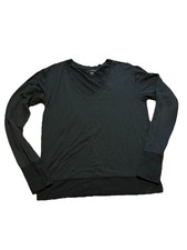 Athleta Women  s Soft Black V-Neck Pullover Thumbholes Size Small