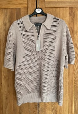 Kith Nash Knit Polo Size M Medium Mens Cotton beige genuine 2025 season
