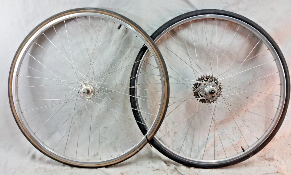 Sunshine Araya Vintage 27" Road Bike Wheel Set Freewheel 126/100 High Flange QR~ - Image 2 of 4