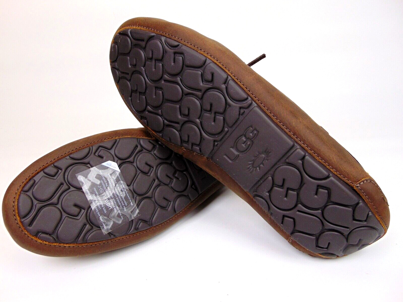 Men's UGG Olsen Tan Leather Sheepskin Slippers Mo… - image 10