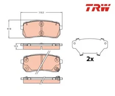 Brake pad set, disc brake TRW GDB2112 for Kia