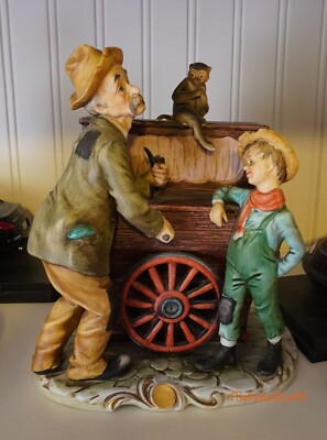 Vintage Porcelain Organ Grinder Music works by Himark-Old World Original