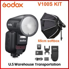 US Godox V100S 100Ws Flash TTL Speedlight with 65cm folding softbox KIT for Sony