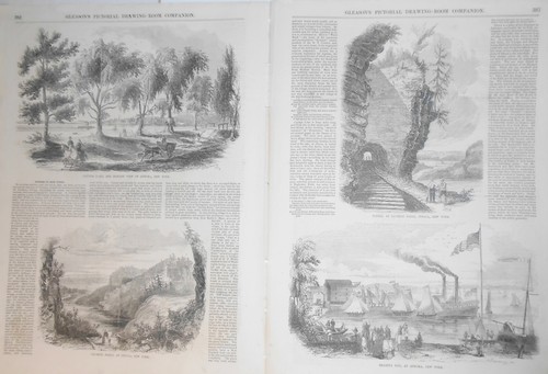 Sceny w Nowym Jorku - 1852 Gleason's Pictorial 2 strony, historia i 4 wydruki - Zdjęcie 1 z 5