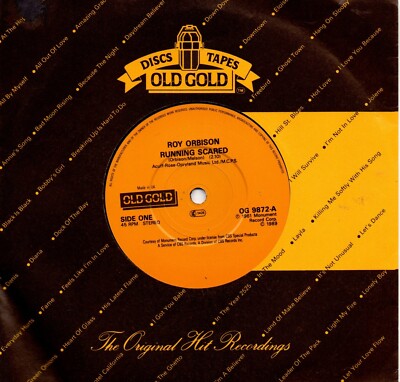 Roy Orbison:Running scared/Crying:UK Old Gold:Re-Issue