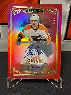 Joel Farabee # Flyers # 2019-20 UD STATURE Hockey ROOKIE AUTO RED /45 #114 - Bild 1 von 2