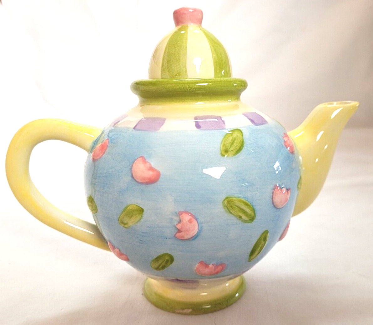 Oneida China Teapot Small Whimsical Colorful Design Tea Pot Hand