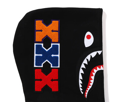 A BATHNIG APE Men's BAPE x GOD SELECTION XXX SHARK FULL ZIP HOODIE