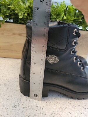 Womens Size 7 Harley-Davidson Motorcycle Boots Black Boots Leather