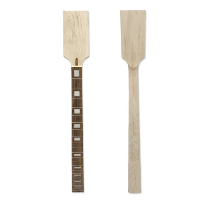 YINFENTE Cuello de guitarra barítono 22 trastes 30 pulgadas arce palisandro diapasón bloque incrustación paleta