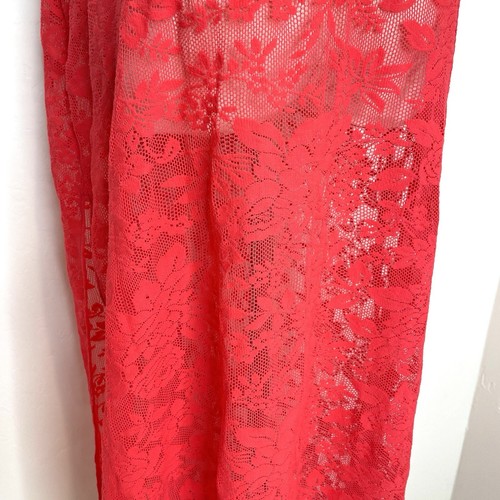 Y2K Victoria’s Secret Asymmetrical Halter Mesh Lace Maxi Slip Dress XL Red - Picture 6 of 8