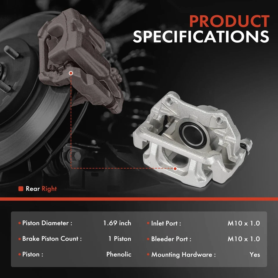 Pinza de freno de disco trasera derecha con soporte para Acura MDX Honda Pilot Ridgeline Foto 2 de 4