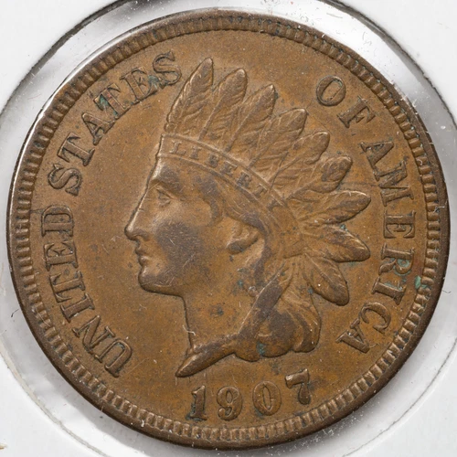 1907 Extremely Fine (XF) Indian Head Penny Cent