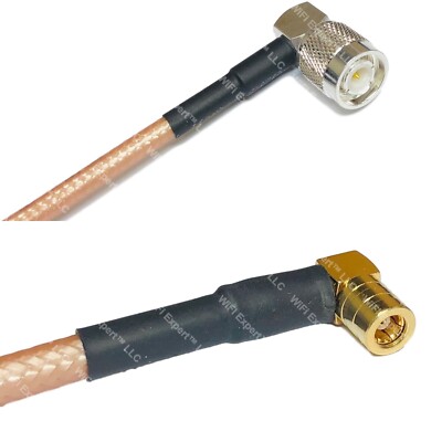 RG400 TNC Male Angle to SMB FEMALE ANGLE RF Cable FAST-SHIP LOT