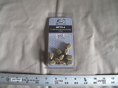 10 PACK 1/4" Brass Caps JB Industries NFT5-4 O-Ring Seal Cap MADE IN THE USA!