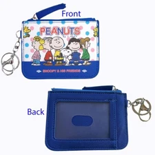Snoopy Woodstock Character Themed Coin Purse Card Holder ID Wallet Keychain