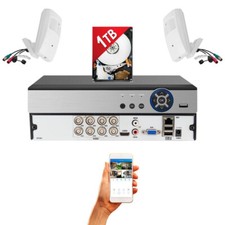 Evertech 8 Channel Security DVR 2x Night Vision Camera cable adapter Sign 1TB HD