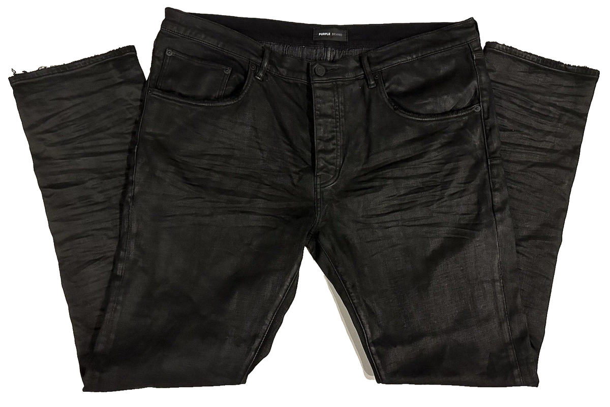 PURPLE BRAND Men's P001 Black Resin Skinny Jeans Size 40x34