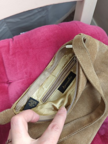 Accessorize Tan Suede Small Leather Handbag - Picture 7 of 12