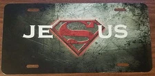 SUPERMAN LOGO CUSTOM LICENSE PLATE CAR MOVIE EMBLEM Jesus Version