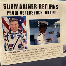 SPACE/NAVALCOVER STEPHEN BOWEN( CAPTAIN, RETIRED) 227 TOTAL DAYS IN SPACE 2023!