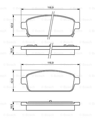 PASTIGLIE FRENI POST. ANTI-CIGOLIO BOSCH CHEVROLET AVEO - CRUZE - OPEL ASTRA J - Afbeelding 9 van 9