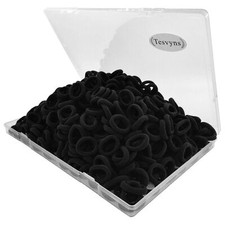 200Pcs Baby Hair Ties Cotton Seamless Hair Bands for Girls and Kids Black