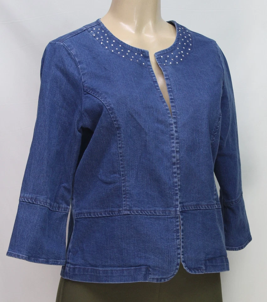 Hearts of Palm женщин легкий куртка с длинным рукавом джинсовой ткани синий миниатюрный размер 8P - Изображение 3 из 4
