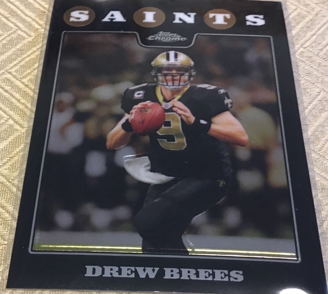 2008 Topps Chrome Drew Brees #TC1 Black Refractor New Orleans Saints SP Purdue