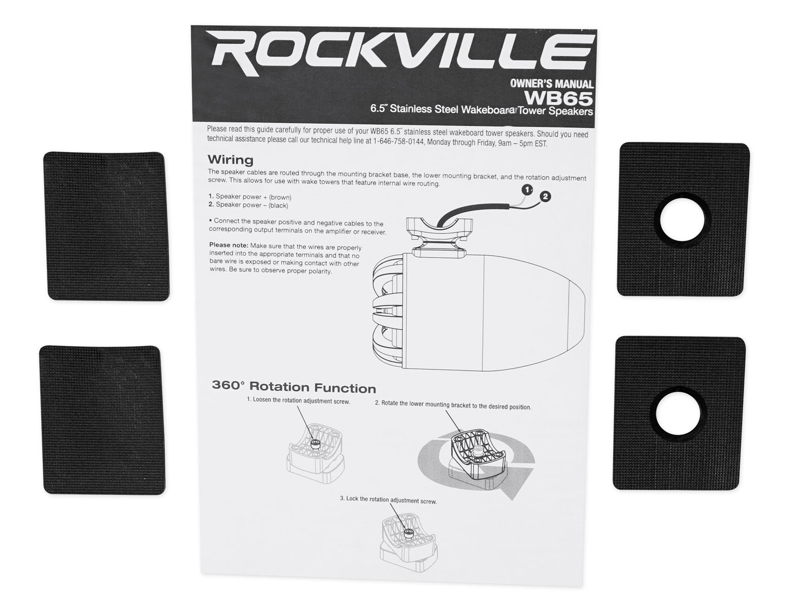 4 Поворотных динамика для морского вейкборда Rockville WB65 65 Мм Приемник Усилитель Провода