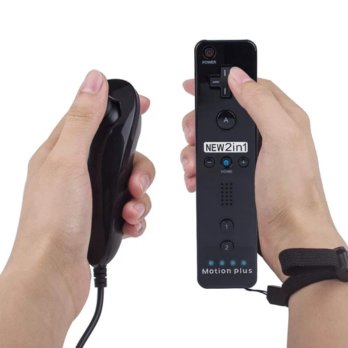 Built in Motion Plus Remote Controller &Nunchuck for Nintendo Wii /Wii U Console
