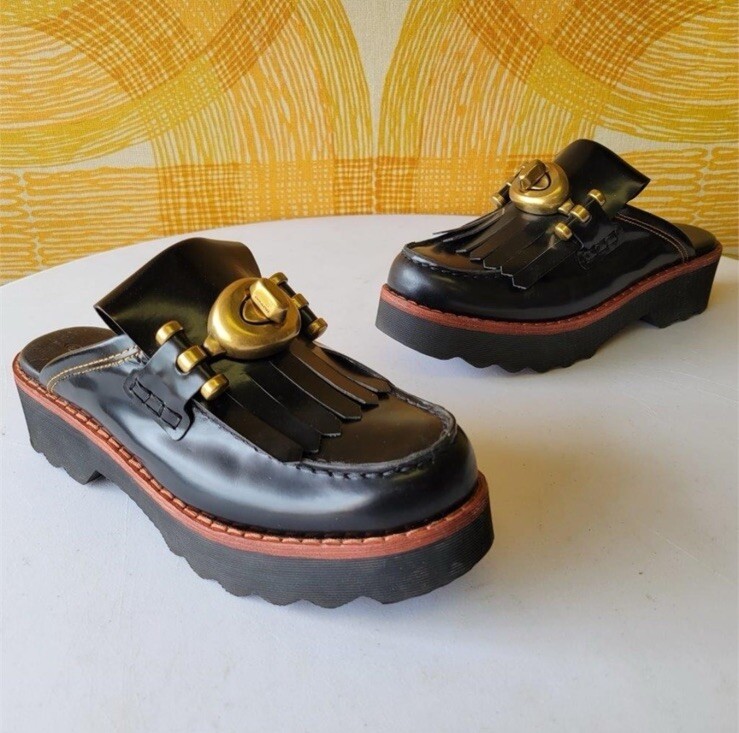 COACH Turnlock Creeper Slides Mules Mule Lug sole Chunky Shoes