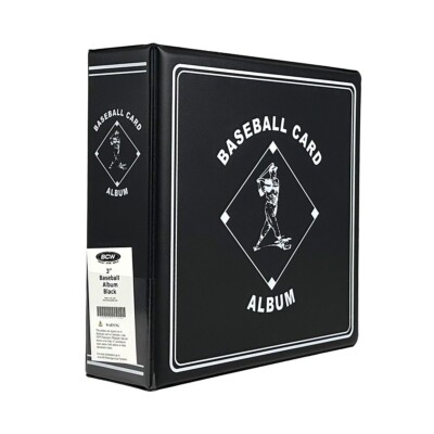 BCW 3'' Baseball Cards Collection Binder Solid Folder Holds 90 Pages 3 D Rings