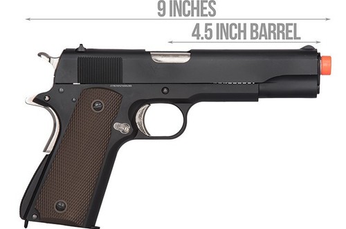 GE Metal Gas Blow Back Airsoft Gun 1911 up to 320 FPS/0.2G BB Black & Silver - Picture 4 of 5