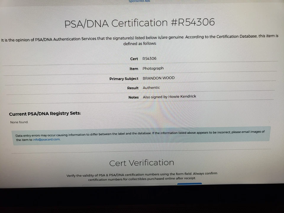 Brandon Wood & Howie Kendrick Signed 8x10 Baseball Photo (PSA Rookie Graph COA) - Image 4 of 4