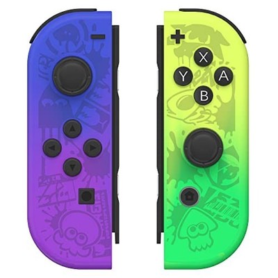 2X Controller für Nintendo Switch Lila Grün Turbo Dual Vibration 500mAh Neu