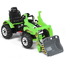Kids Ride On Excavator Truck 12V Battery Powered W/Front Loader Digger Home