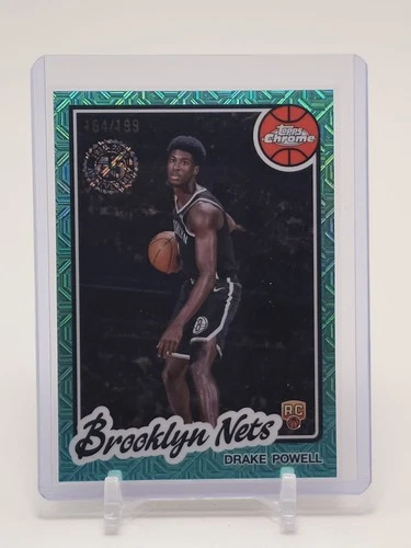 DRAKE POWELL 2025-26 TOPPS CHROME 1980 TOPPS ROOKIE AQUA MOJO /199 NETS Q4102