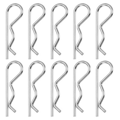 10 Stück R-Clips M3x65mm Edelstahl Splinte für Hitch Pins, silber