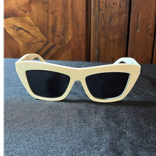 Bottega Veneta Cat Eye Sunglasses BV1121S Ivory/Black Tinted UV400 140