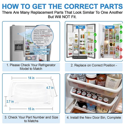 2 Refrigerator Door Shelf For Whirlpool WPW10321304 W10321304 PS348956 AP6019471 - Picture 7 of 7