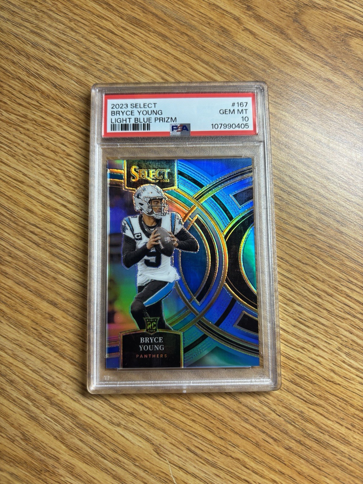 2023 Panini Select Bryce Young #81/99 Light Blue Prizm Rookie PSA 10 Panthers